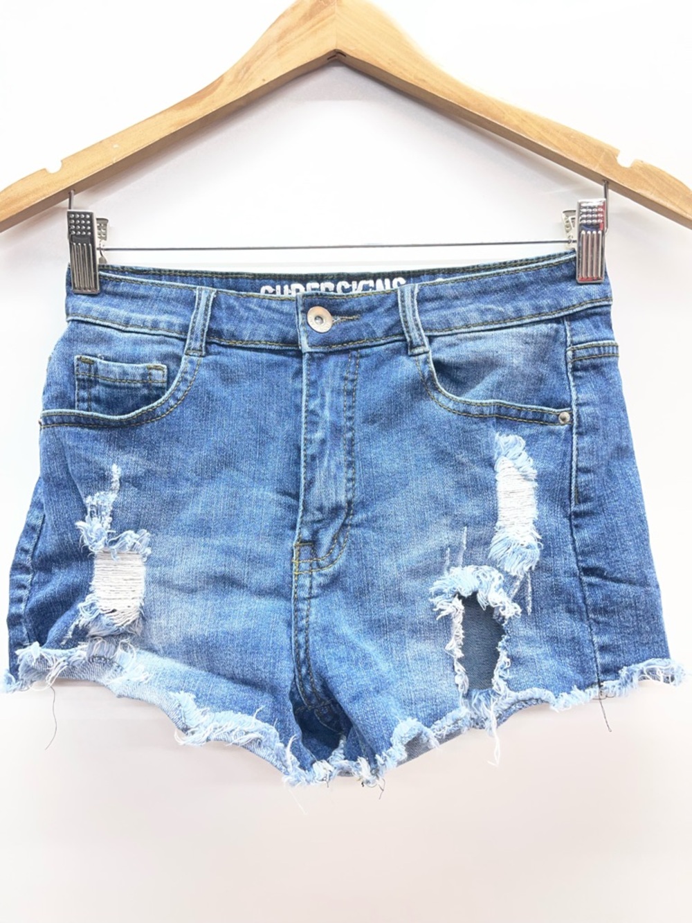 Women's Distressed Blue Denim‎ Cutoff Shorts